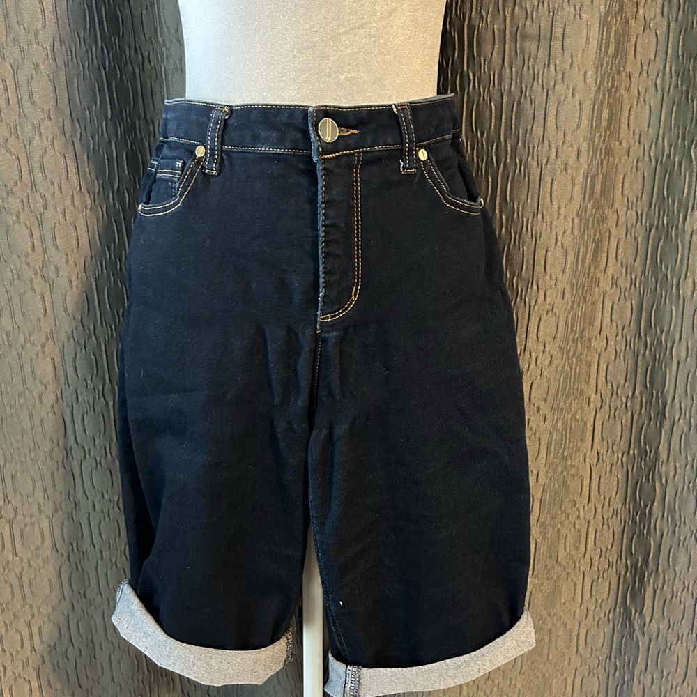 Jones New York Navy Denim Bermudas